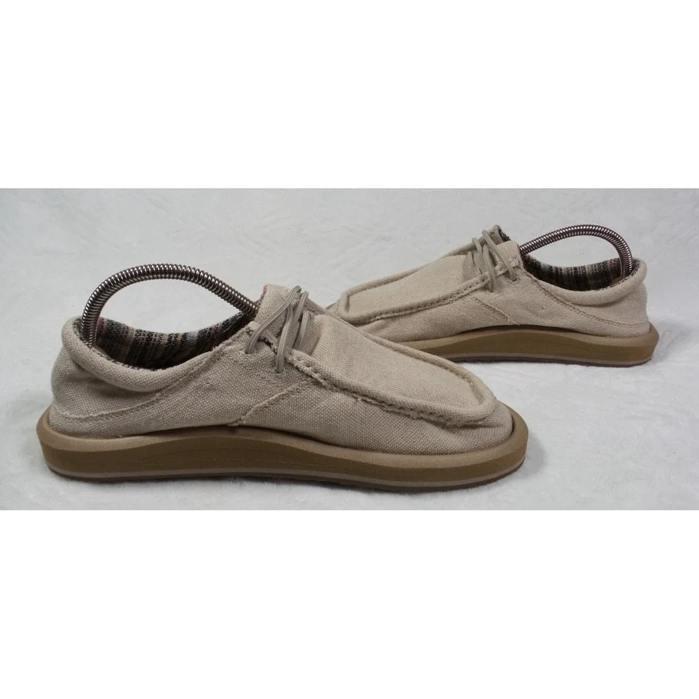 Sanuk Single Fin ST Shoes Mens Size 9 Greige Comfort Loafer Lightweight NWOB